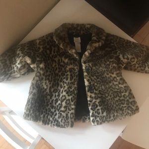 Faux fur leopard print Coat